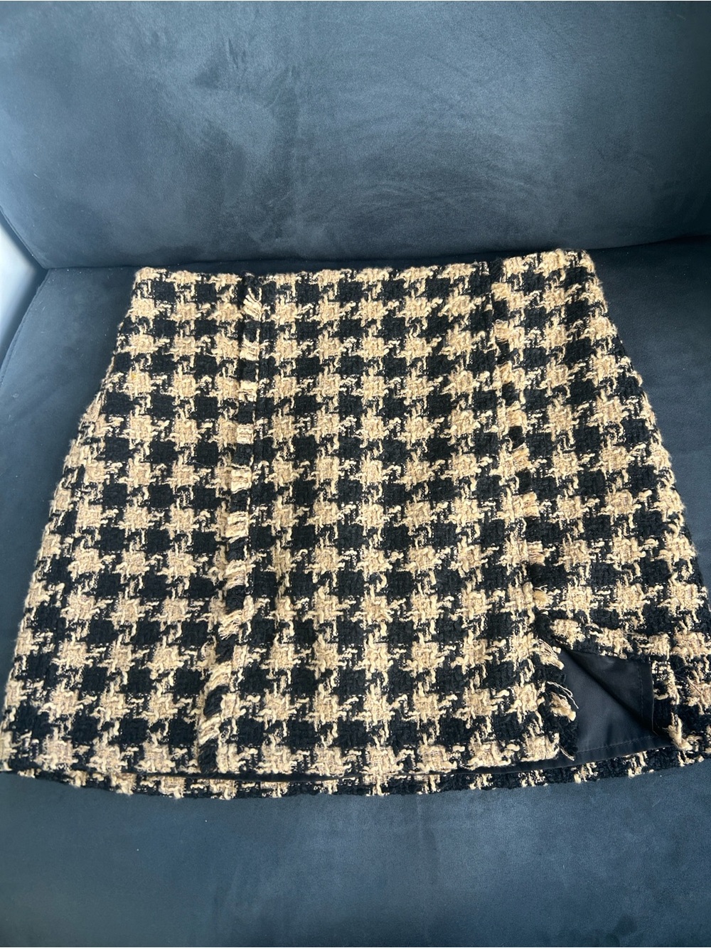 House of Harlow 1960 Black brown Houndstooth Tweed Crop Blazer Skirt Set Small - Picture 7 of 10